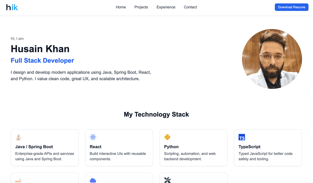 Personal Portfolio Website